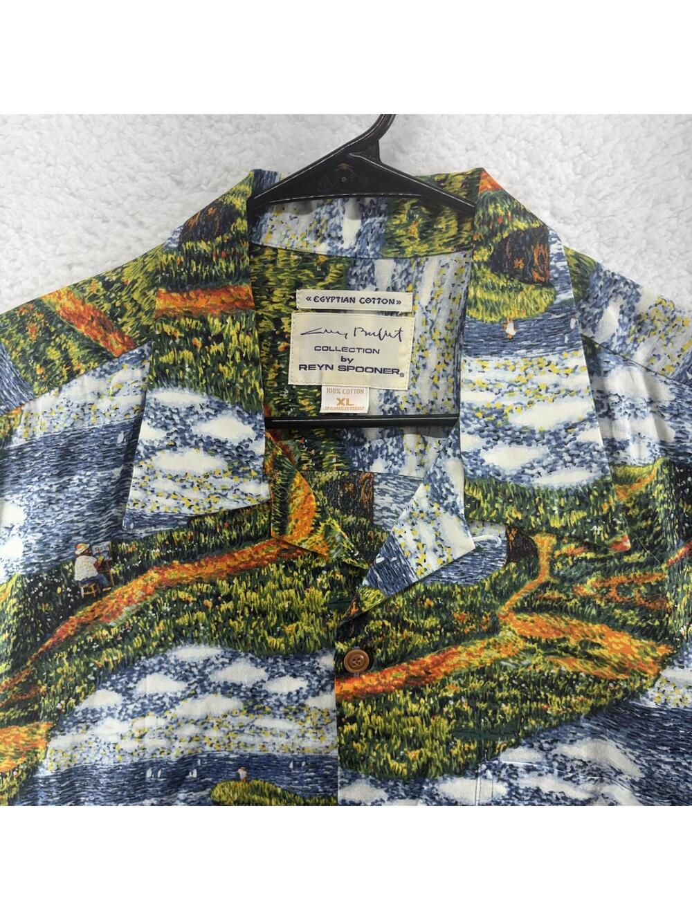 Reyn Spooner Hawaiian Button Up Shirt Guy Buffett "The Cliff" AOP Mens XL